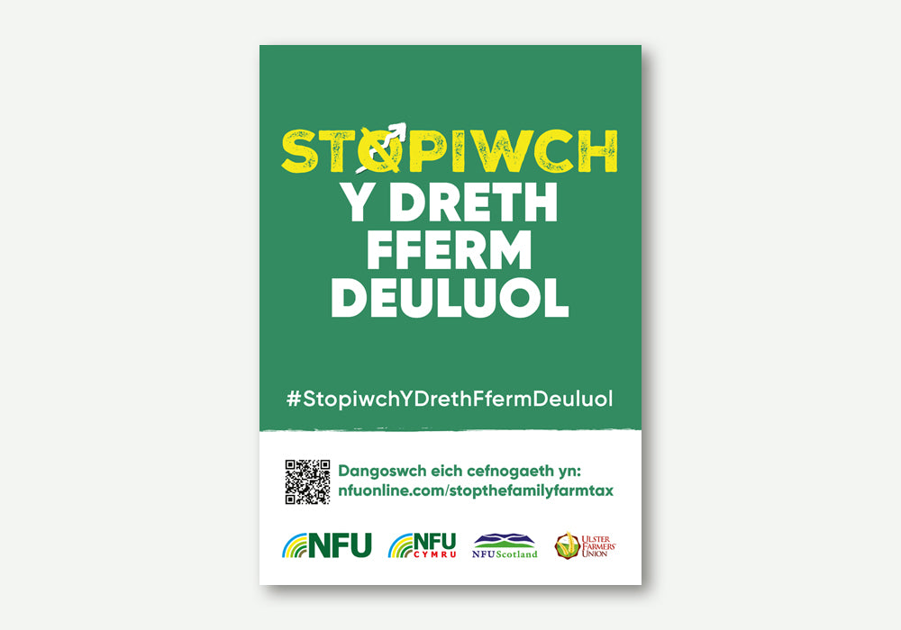 Stop the Family Farm Tax Poster Cymru